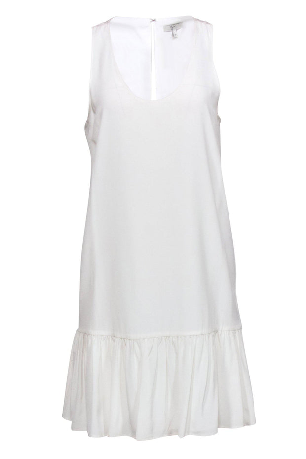 Current Boutique-Joie - White Sleeveless Silk Drop Waist Shift Dress Sz M