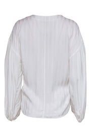 Current Boutique-Joie - White Striped Silk Button-Front Blouse Sz M