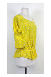 Current Boutique-Joie - Yellow Printed Silk Blouse Sz M
