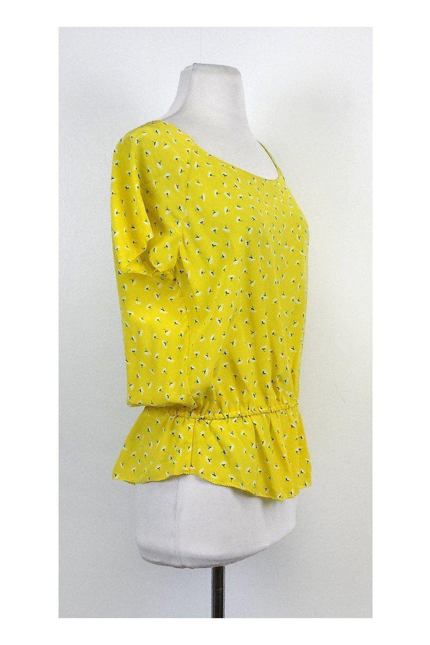 Current Boutique-Joie - Yellow Printed Silk Blouse Sz M