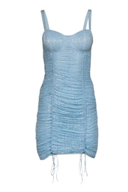 Current Boutique-Jonathan Simkhai - Light Blue Sleeveless Lace Ruched “Naia” Bodycon Dress Sz 2