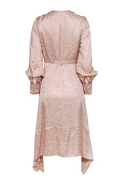 Current Boutique-Jonathan Simkhai - Light Pink Leopard Print Jacquard Belted Midi Dress Sz 4