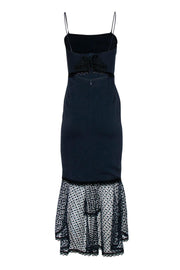 Current Boutique-Jonathan Simkhai - Navy Strapless Mermaid Gown w/ Black Lace Trim Sz 4