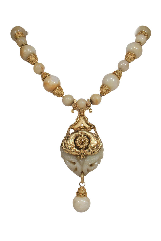 Current Boutique-Jose & Maria Barrera - Gold-Toned Barraco Bauble Necklace w/ Pendant