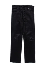 Current Boutique-Joseph - Black Leather Straight Leg Pants w/ Button Fly Sz 8