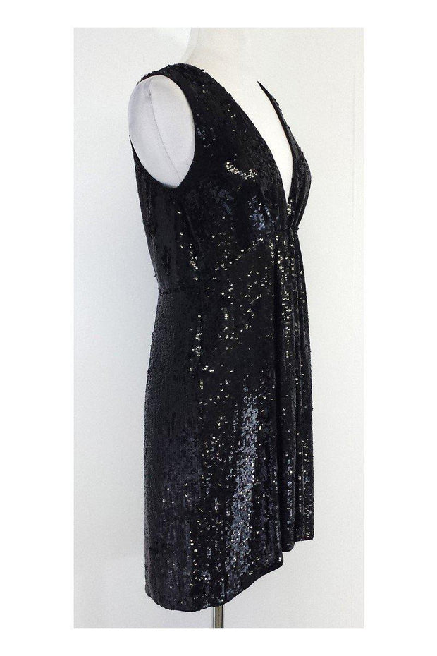 Current Boutique-Joseph - Black Yasmine Sequined Dress Sz 8
