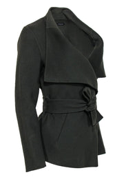 Current Boutique-Joseph - Olive Green Tie Front Wool Blend Jacket Sz 4