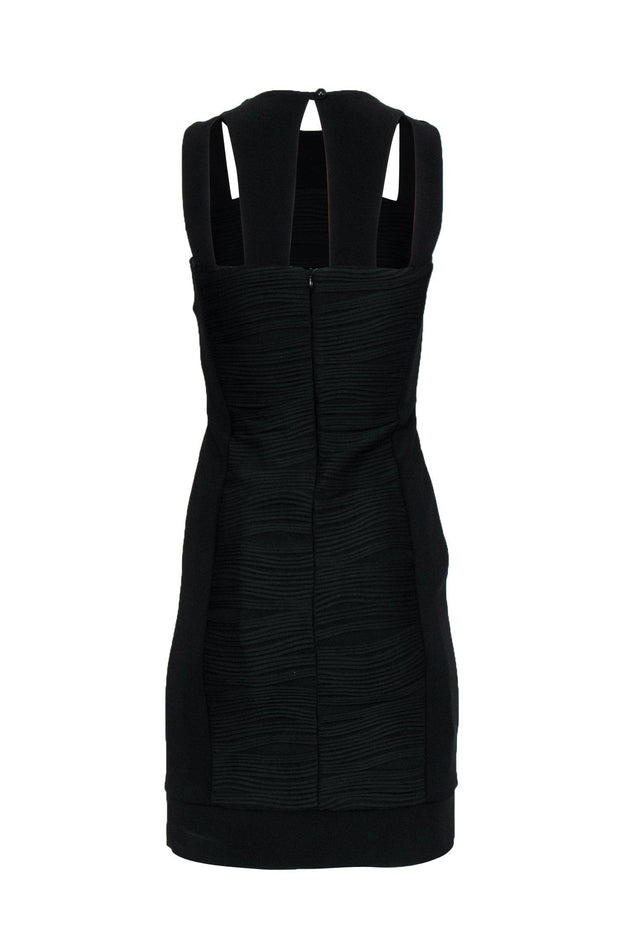 Current Boutique-Joseph Ribkoff - Black Ribbed Bodycon Dress w/ Cutouts Sz 2