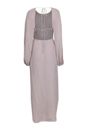 Current Boutique-Joslin - Tan Silk Maxi Dress w/ Open Back Sz S