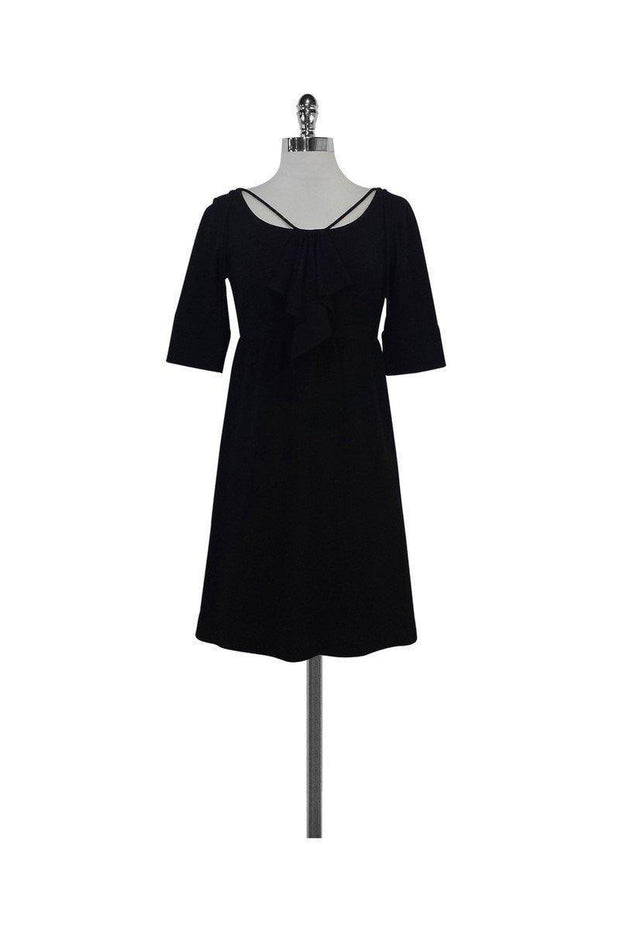 Current Boutique-Jovovich Hawk - Black Wool Ruffle Dress Sz 2