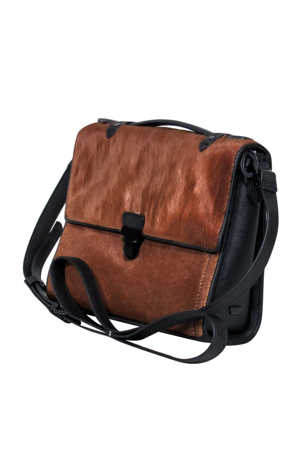 Current Boutique-Joy Gryson - Brown Calf Hair Structured Crossbody