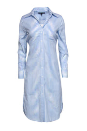 Current Boutique-Judith & Charles - Blue & White Striped Cotton Shirt Dress Sz 0