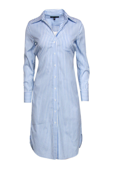 Current Boutique-Judith & Charles - Blue & White Striped Cotton Shirt Dress Sz 0