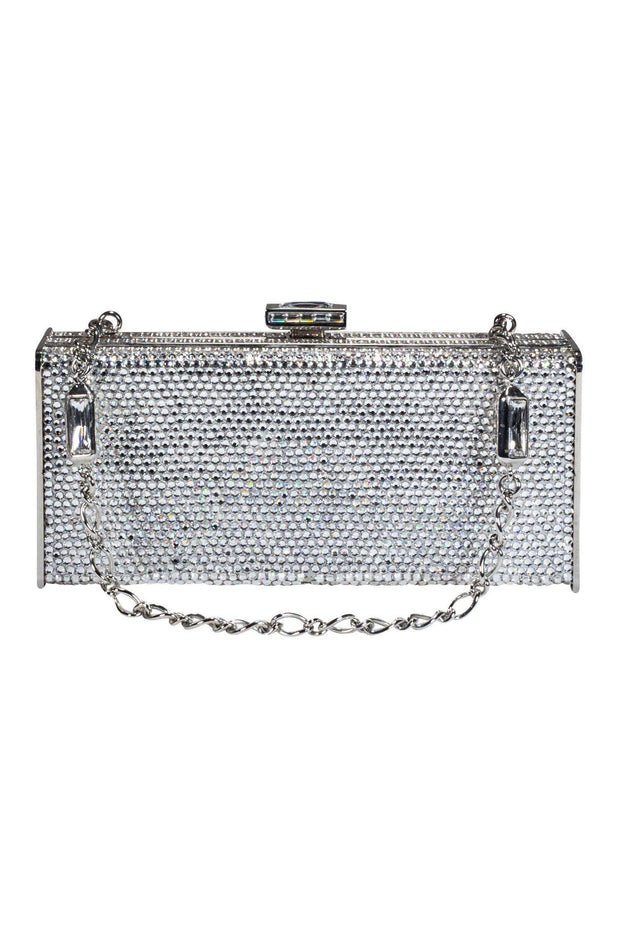 Judith Leiber - Silver Crystal Box Clutch w/ Mirror & Coin Purse – Current  Boutique