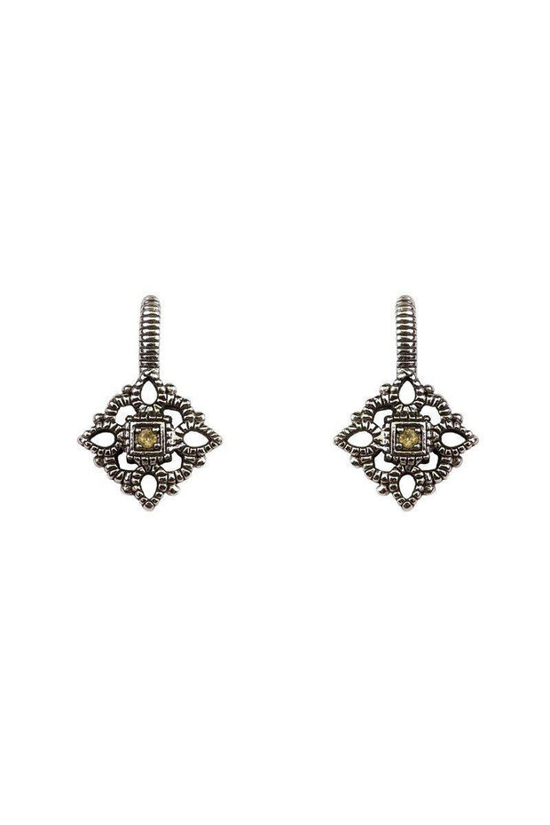 Current Boutique-Judith Ripka - Silver & Gold Small Drop Earrings