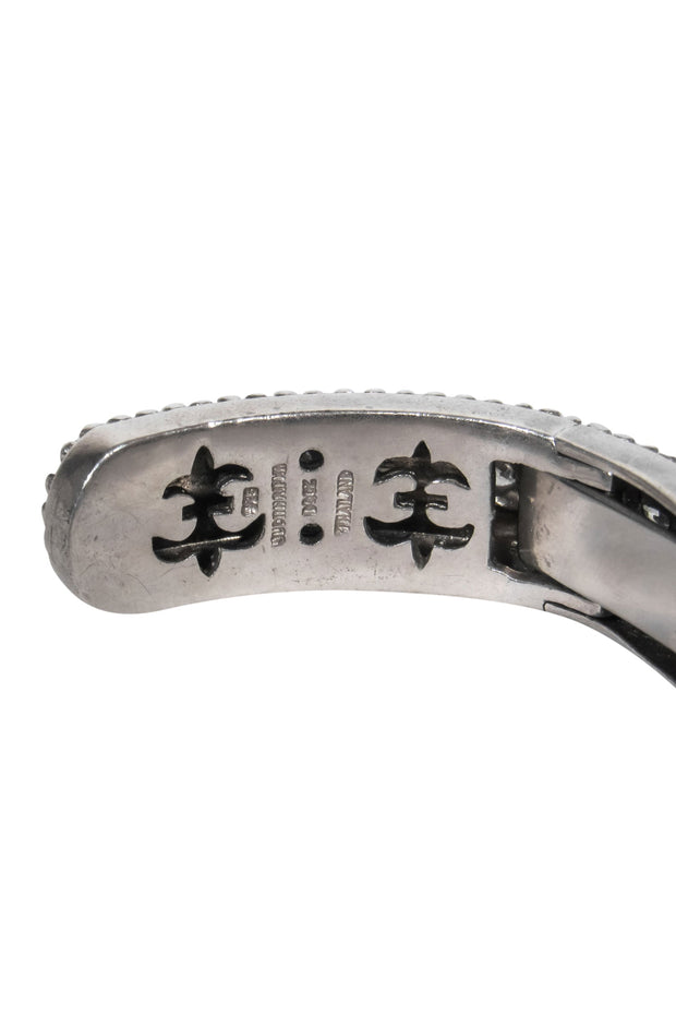 Current Boutique-Judith Ripka - Sterling Silver Engraved Cuff Bracelet w/ Stones