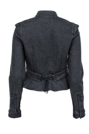 Current Boutique-Juicy Couture - Black Demin Jacket w/ Peplum Silhouette Sz S