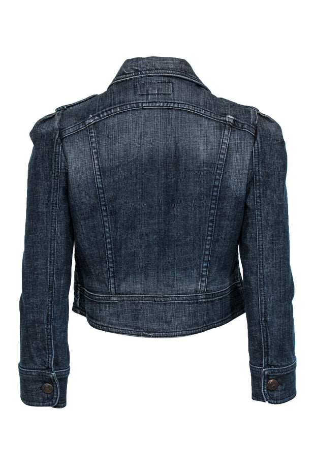 Blue Cropped Denim Fall Jackets Women With Puff Sleeves, Button Pockets,  And Vintage Style For Autumn/Winter Streetwear And Ripped Jean Outwear  Style 211223 From Kua04, $27.9 | DHgate.Com