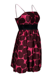 Current Boutique-Juicy Couture - Pink & Burgundy Fruit Print Silk Fit & Flare Dress Sz 0