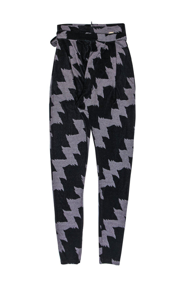 Current Boutique-Just Cavalli - Black & Grey Geometric Knit Pants Sz S