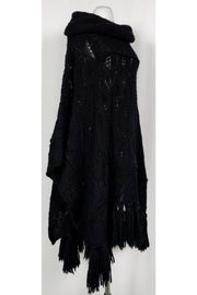 Current Boutique-Just Cavalli - Black Knit Poncho Sz OS