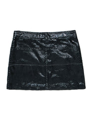 Current Boutique-Just Cavalli - Black Patent Leather Embossed Snakeskin Miniskirt Sz 10