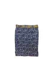 Current Boutique-Just Cavalli - Blue, Black & White Cotton Print Skirt Sz 6
