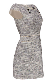Current Boutique-Karen Millen - Beige & Black Marbled Tweed Sheath Dress Sz 8