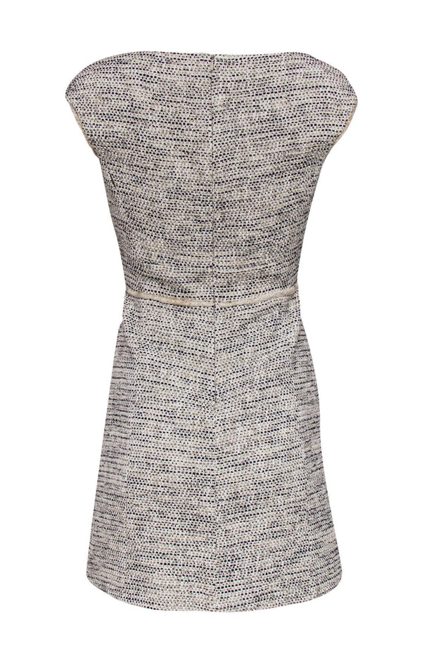 Current Boutique-Karen Millen - Beige & Black Marbled Tweed Sheath Dress Sz 8