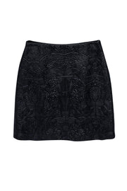 Current Boutique-Karen Millen - Black Brocade Textured Miniskirt Sz 2