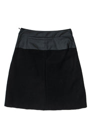 Current Boutique-Karen Millen - Black Cotton A-Line Skirt w/ Waxed Accent Sz 4