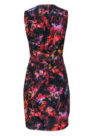Current Boutique-Karen Millen - Black & Multicolor Abstract Floral Print Sheath Dress Sz 8