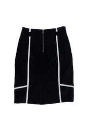 Current Boutique-Karen Millen - Black Pencil Skirt w/ White Trim Sz 6