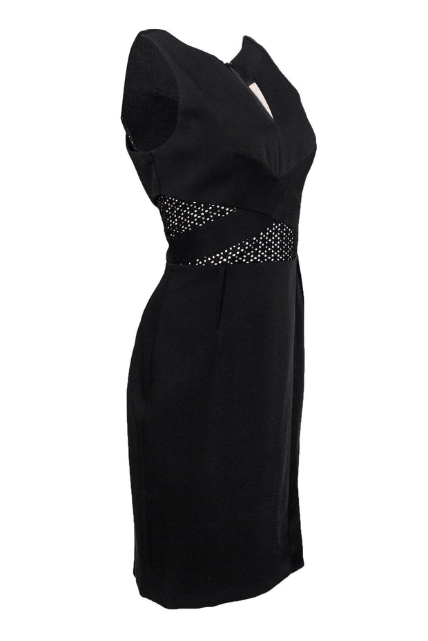 Current Boutique-Karen Millen - Black Sheath Dress w/ Crisscross Bodice Sz 8