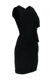 Current Boutique-Karen Millen - Black Sheath Dress w/ Ruffle Front Sz 6