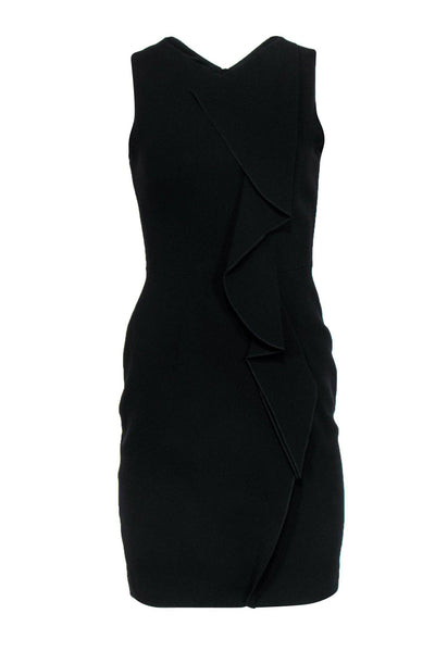 Current Boutique-Karen Millen - Black Sheath Dress w/ Ruffle Front Sz 6