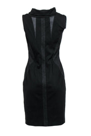 Current Boutique-Karen Millen - Black Sleeveless Cowl Neck Sheath Dress w/ Charcoal Side Paneling Sz 8