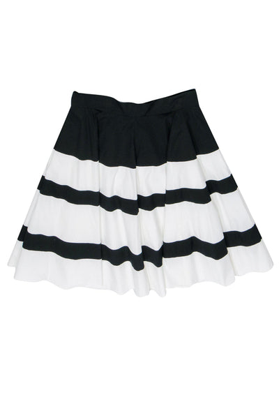 Current Boutique-Karen Millen - Black & White Cotton Blend Circle Skirt Sz 10