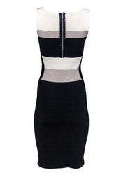 Current Boutique-Karen Millen - Black, White & Taupe Colorblock Bandage Dress Sz 2