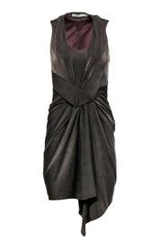 Current Boutique-Karen Millen - Bronze Ruched Plunge Dress Sz 4
