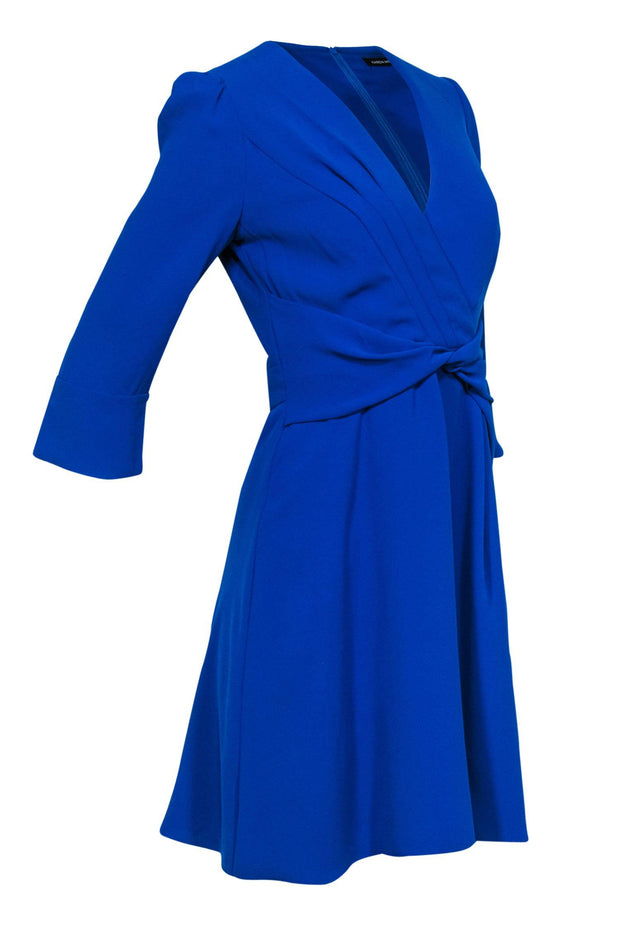 Current Boutique-Karen Millen - Cobalt Blue Twisted Waist Dress Sz 6