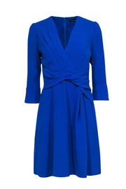Current Boutique-Karen Millen - Cobalt Blue Twisted Waist Dress Sz 6