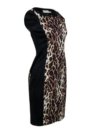Current Boutique-Karen Millen - Leopard Printed Zip-Up Sheath Dress Sz 6