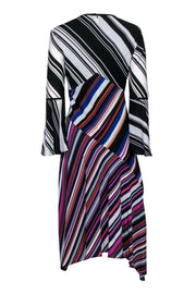 Current Boutique-Karen Millen - Multicolored Striped Bell Sleeve Midi Dress Sz 6