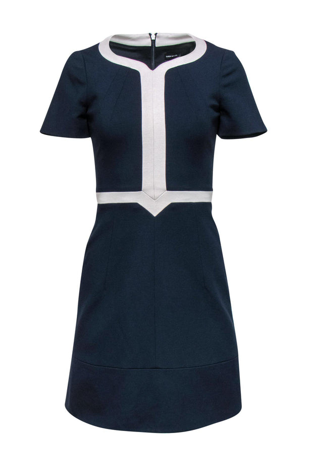 Current Boutique-Karen Millen - Navy Sheath Dress w/ White Trim Sz 4