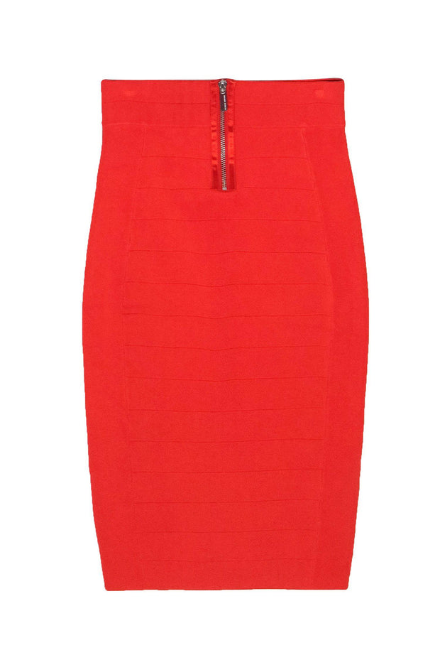 Current Boutique-Karen Millen - Orange Midi Bandage Skirt Sz 2