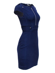 Current Boutique-Karen Millen - Purple Cap Sleeve Sheath Dress w/ Buttons Sz 4