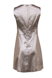 Current Boutique-Karen Millen - Silver Metallic Sleeveless Cocktail Dress Sz 10