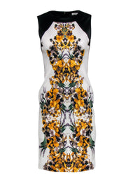 Current Boutique-Karen Millen - White & Black Floral Sheath Dress Sz 8