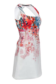 Current Boutique-Karen Millen - White Floral Print Open Back Dress Sz 2